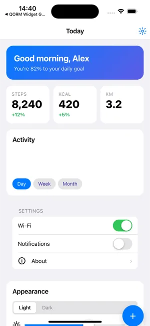 Showcase app on iOS